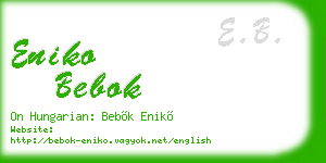 eniko bebok business card